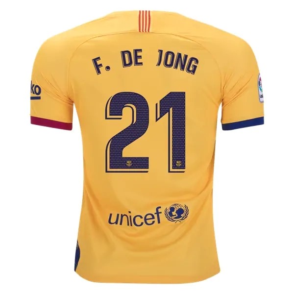 Camiseta Barcelona NO.21 De Jong 2ª 2019/20 Amarillo